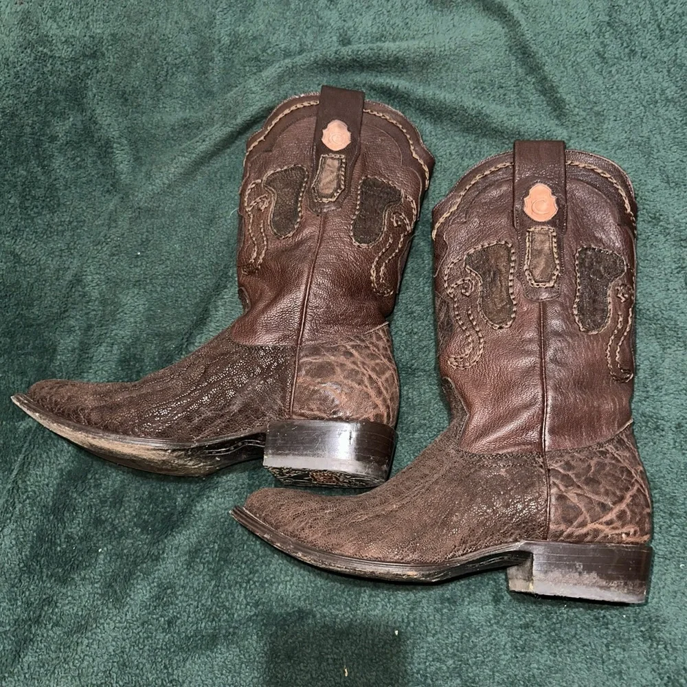 Cuadra Edición Dorada Elephant Leather Cowboy Boots Men’s 8.5 – Rare Exotic - Picture 7 of 11